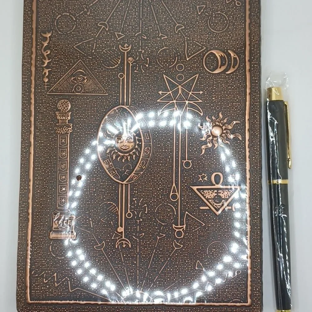 COPPER cross embossed journal notebook manifest diary with pen